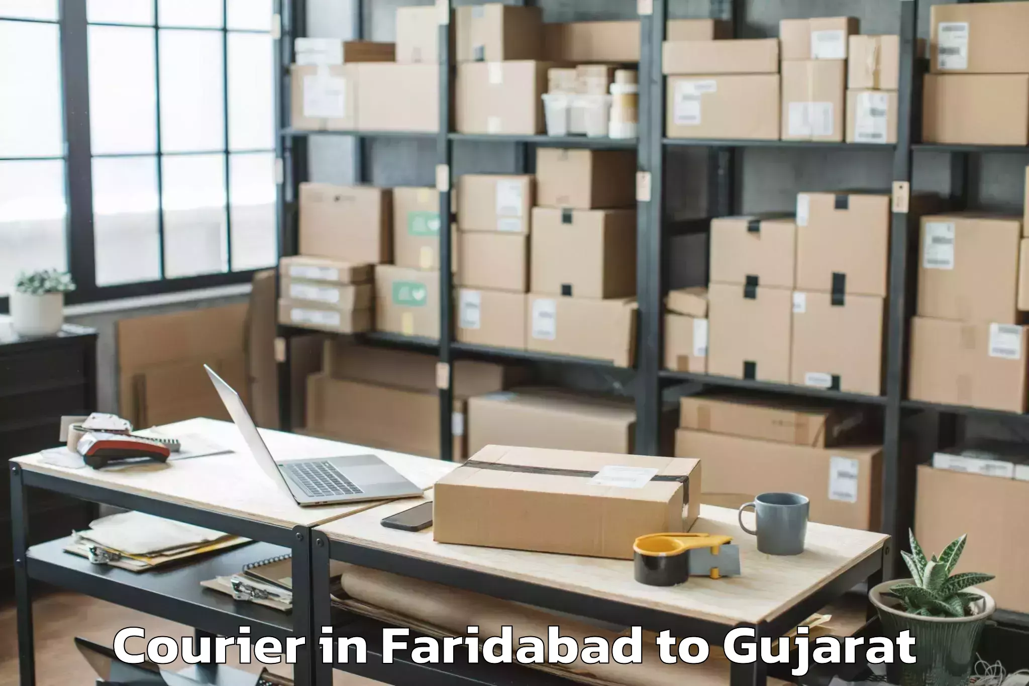 Book Your Faridabad to Delvada Courier Today